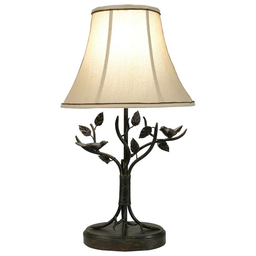 StyleCraft Lamps BP8168DS Aged Bronze Iron Bird and Leaf Table